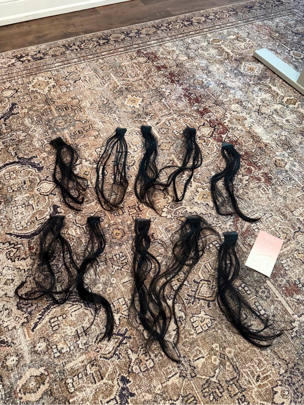 Glam Seamless tape in hair extensions with tape included dark brown gently worn